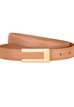 Curea dama C-207, piele naturala, Bej imagine
