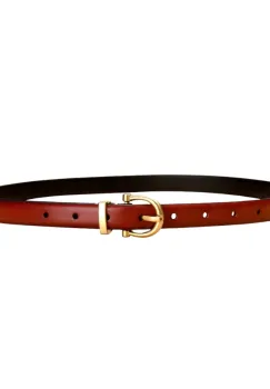 Curea dama C-214, piele naturala, Rosie imagine