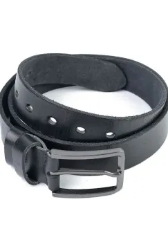 Curea pentru barbati 5505, piele naturala, 120 cm, Neagra imagine
