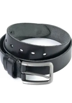 Curea pentru barbati 5820, piele naturala, 120 cm, Neagra imagine