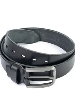 Curea pentru barbati 5821, piele naturala, 120 cm, Neagra imagine