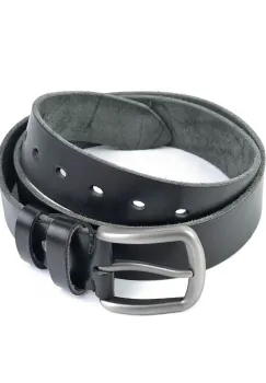 Curea pentru barbati 5823, piele naturala, 125 cm, Neagra imagine