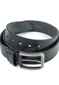 Curea pentru barbati 5824, piele naturala, 125 cm, Neagra imagine