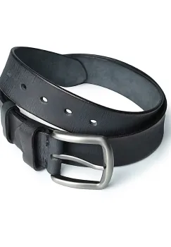 Curea pentru barbati 6539, piele naturala, 115 cm, Neagra imagine