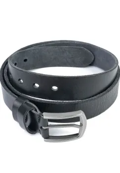 Curea pentru barbati 9103-1, piele naturala, 130 cm, Neagra imagine