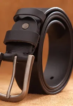 Curea pentru barbati C-141, piele naturala, Negru imagine
