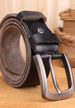Curea pentru barbati C-146, piele naturala, Negru imagine