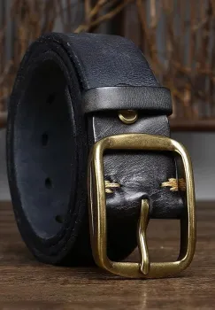 Curea pentru barbati C-151, piele naturala, Negru imagine