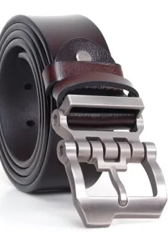 Curea pentru barbati C-158, piele naturala, Maro inchis imagine