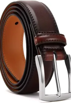 Curea pentru barbati C-168, piele naturala, Maro inchis imagine