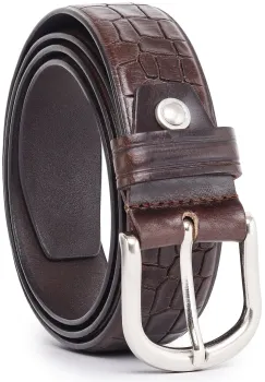 Curea pentru barbati C-185, piele naturala, Maro imagine