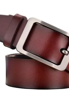Curea pentru barbati C-37, piele naturala, Maro imagine