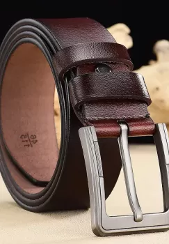 Curea pentru barbati C-58, piele naturala, Maro imagine