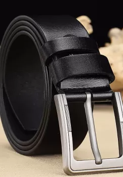 Curea pentru barbati C-59, piele naturala, Negru imagine