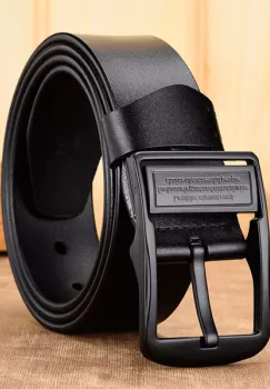 Curea pentru barbati C-64, piele naturala, Negru imagine
