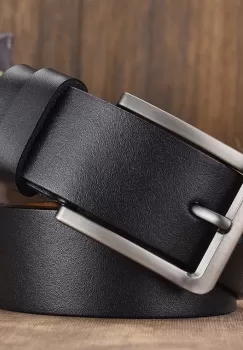 Curea pentru barbati C-69, piele naturala, Negru imagine