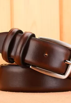 Curea pentru barbati C-71, piele naturala, Maro imagine