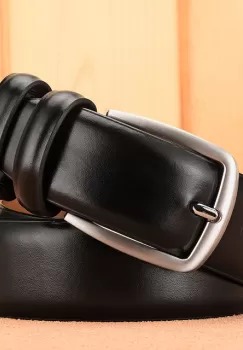 Curea pentru barbati C-72, piele naturala, Negru imagine