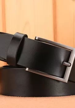 Curea pentru barbati C-74, piele naturala, Negru imagine
