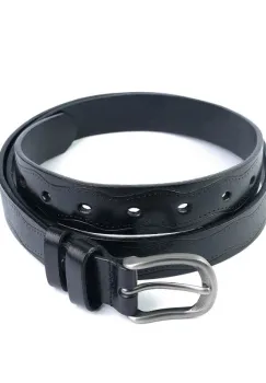 Curea pentru dama 6448, piele naturala, 110 cm, Neagra imagine