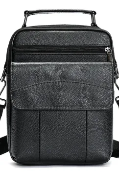 Geanta barbati, Boris GT2244, piele naturala, Negru imagine