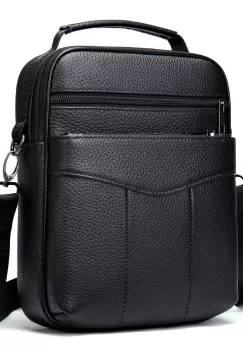Geanta barbati, Eduard GT956, piele naturala, model negru imagine