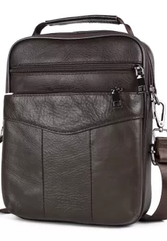 Geanta barbati, Eduard GT957, piele naturala, model maro inchis imagine