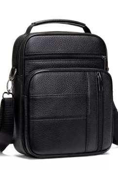 Geanta barbati, Leon GT952, piele naturala, model negru imagine