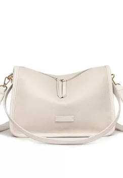 Geanta dama, Ailith GT2387, piele naturala, Crem imagine