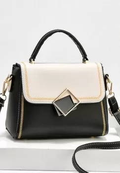 Geanta dama Asha GT2023, model negru/alb imagine