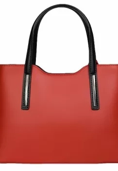 Geanta dama Maila GT1553, piele naturala, rosu/negru imagine