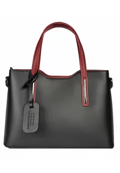 Geanta dama Maila GT903, piele naturala, model negru-rosu imagine