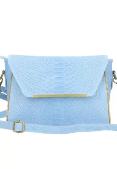 Geanta dama Nita GT1028, piele naturala, albastru deschis imagine