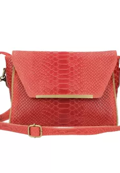 Geanta dama Nita GT697, piele naturala, rosu inchis imagine