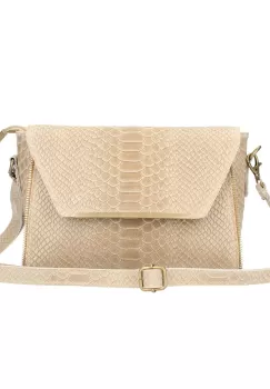 Geanta dama Nita GT917, piele naturala, taupe imagine