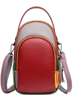 Geanta dama, Orantha GT3342, piele naturala, Multicolor imagine