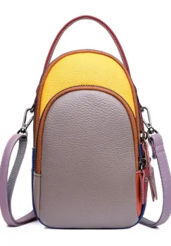 Geanta dama, Orantha GT3343, piele naturala, Multicolor imagine