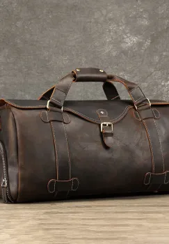 Geanta de calatorie, Armand GT3804, piele naturala, Maro imagine