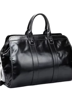 Geanta de calatorie unisex, Amiran GT3278, piele naturala, Negru imagine