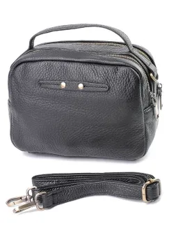 Geanta de dama, 5019, piele naturala, Neagra imagine