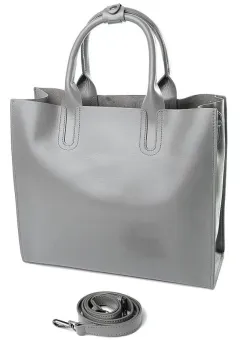 Geanta de dama, 6609, piele naturala, Gri imagine