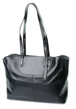Geanta de dama, 7725, piele naturala, Neagra imagine