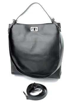 Geanta de dama, 7735, piele naturala, Neagra imagine