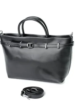 Geanta de dama, 7738, piele naturala, Neagra imagine