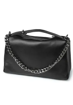 Geanta de dama, 7751, piele naturala, Neagra imagine