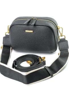 Geanta de dama, 8716, piele naturala,Neagra imagine