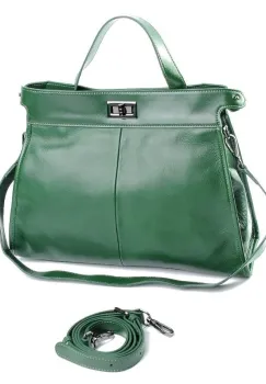 Geanta de dama, 9903, piele naturala, Verde imagine