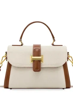 Geanta de dama, Adalina GT2866, piele naturala, Crem imagine