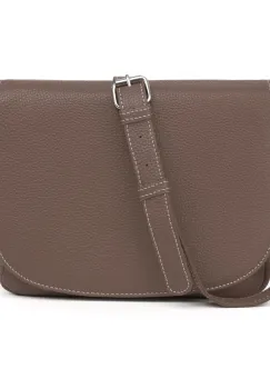 Geanta de dama, Aida GT3858, piele naturala, Dark Taupe imagine