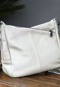 Geanta de dama, Anabelle GT3839, piele naturala, Ekru imagine